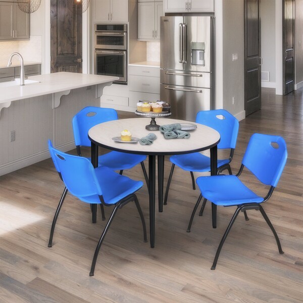 Regency Kahlo Round Table & Chair Sets, 42 W, 42 L, 29 H, Wood, Metal, Plastic Top, Maple TPL42RNDPLBK47BE - main